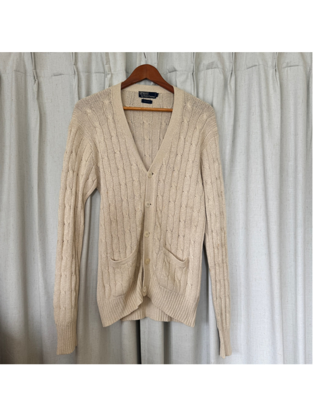 Polo by Ralph Lauren Vintage 100% silk cable knit cream • Size: S